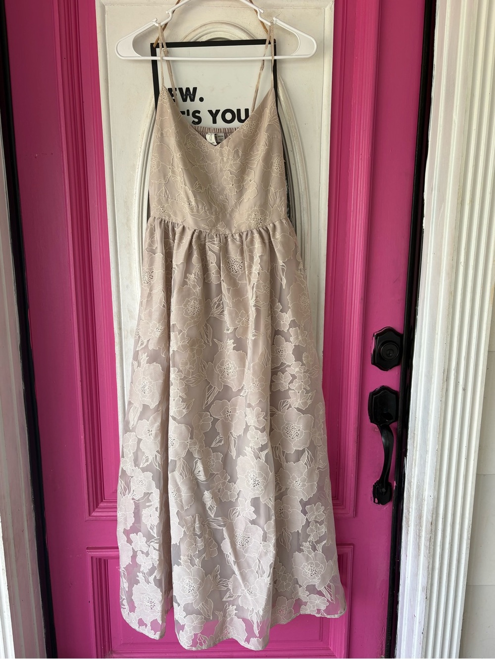 Joie Beige Floral Lace maxi Dress